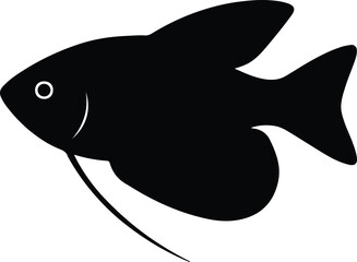 Silhouette Gourami fish elegant shape for logo template vector illustrator
