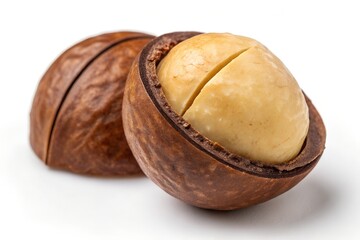 macadamia on white background