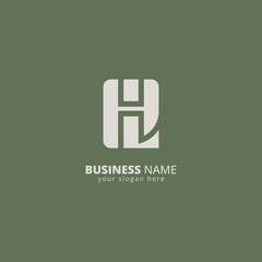 Creative Letter HL LH Logo Design with Modern Minimal Style.