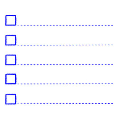 Blue Blank to do List. Planner Elements.