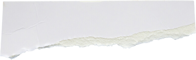 White ripped paper torn edges strips isolated on white background