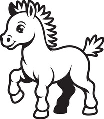 Fototapeta premium horse cartoon silhouette line art design royalty free image premium quality