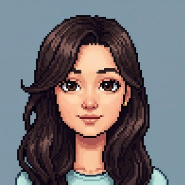 potrait of a girl in pixel art pfp