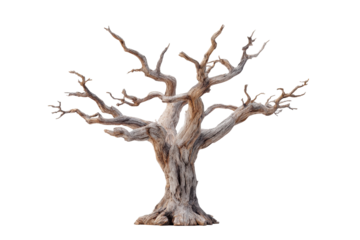 Ancient Dead Tree Isolated Black Background Nature, isolated on a transparent background