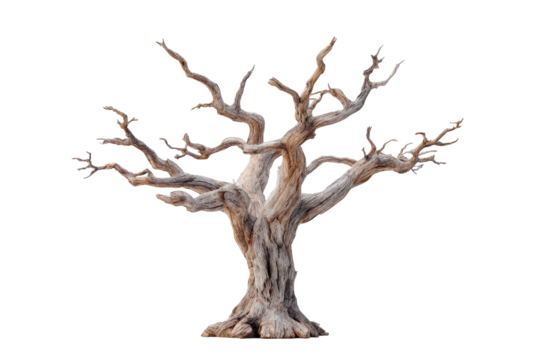 Ancient Dead Tree Isolated Black Background Nature, isolated on a transparent background