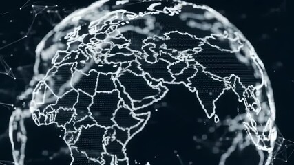 Digital Globe Network Rotates and Pulses with Data Connections in Global Mesh - Powered by Adobe