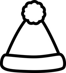 Winter Christmas hat outline vector.
Simple shape Holidays santa claus hat icon design isolated.
Transparent background. SVG.