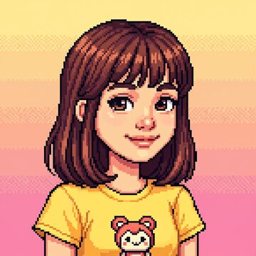 pixel art of girl in yellow pfp
