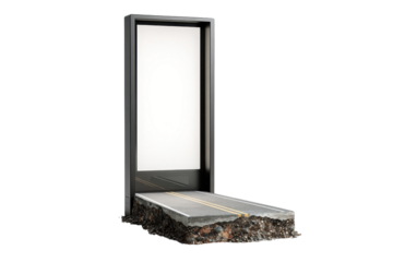 Blank Doorway to Road Abstract Concept, isolated on a transparent background