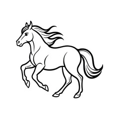 Horse line art, horse line drawing