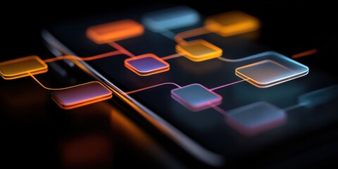 UX UI flowchart connection node graphic designer creative planning application process development data prototype wireframe for web mobile icon phone . User experience concept.	