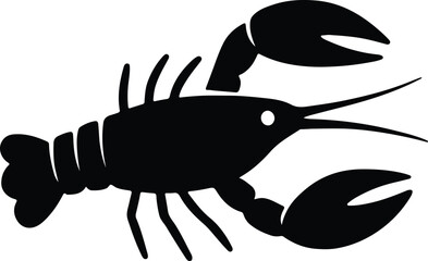 Silhouette lobster design isolated crustacean seafood delicious vector illustrator