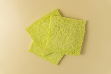 Soft pandan flavored white bread without crust
