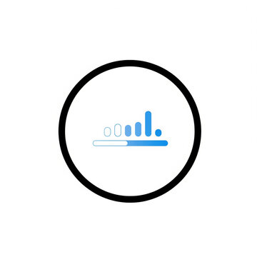 Loading Progress Circle with Signal Bars