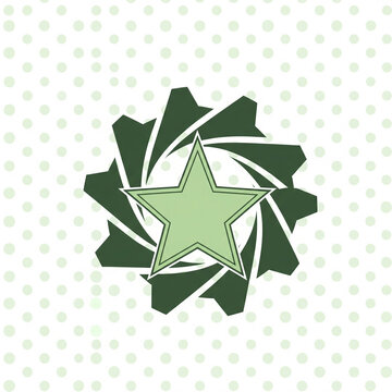 Star Gear Icon Abstract Symbol of Excellence and Technical Precision