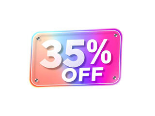 Announce Your Savings: Fresh 35% Off Design with Bold White Text and a Vibrant Pink Purple Tag, Ideal for Online Stores.