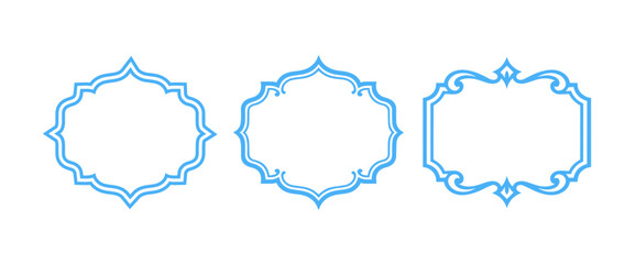 Fototapeta premium set of blue frame vector illustration 