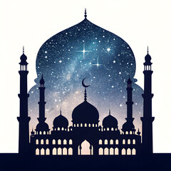 mosque silhouette made of circuit lines islam a