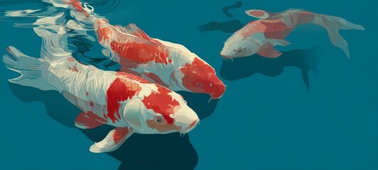 Minimalistic Poster Design for an Upcoming Koi Fish Film Event – Elegant and Modern Concept Featuring Japanese Aesthetic, Tranquil Water, and Stylized Fish Illustration

