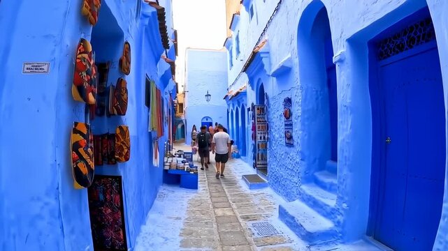 Wander through the Enchanting Blue Streets of Chefchaouen, Morocco capturing vibrant colors