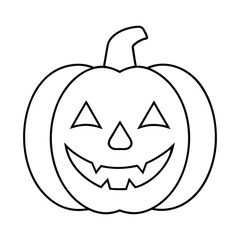 illustration pumpkin with a carved face 