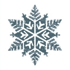 Unique snowflake design with detailed patterns creating a striking winter motif
