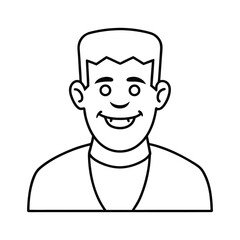 illustration smiling frankenstein