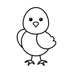 outline illustration baby chick cartoon