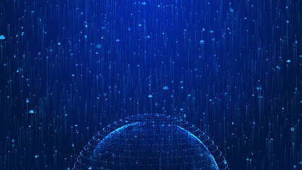 Digital world map hologram cyberspace Technology concept background. Big data artificial intelligence. ui futuristic Global hud interface innovation Virtual graphic hi tech future design Science 3D 4K - Powered by Adobe