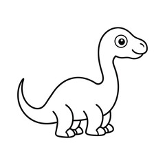 outline illustration baby dinosaur cartoon