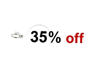 High-Impact New '35% Off' Text and White Tag Element, Designed with a Transparent Background to Seamlessly Integrate into Any Design.