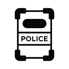 Well designed glyph icon of reinforced police shield