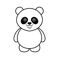  outline illustration baby panda cartoon