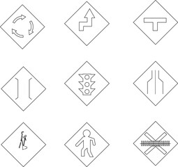 Vector sketch illustration silhouette image of sign design for road regulations 