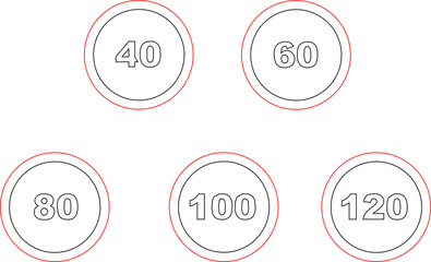Vector sketch illustration silhouette image of sign design for road regulations