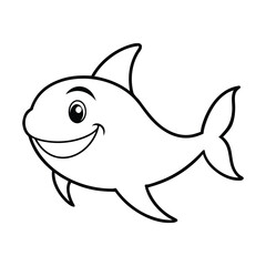 vector illustration of cartoon fish