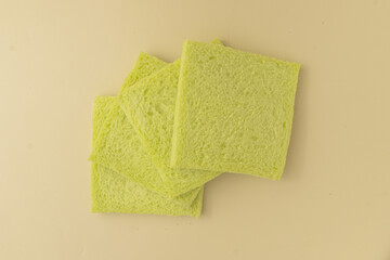 Soft pandan flavored white bread without crust