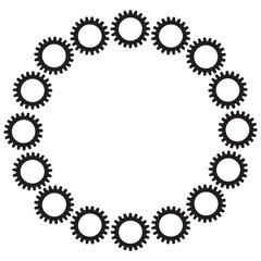 Toolbox gear icon set in black