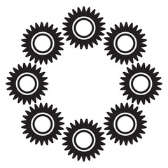 Toolbox gear icon set in black