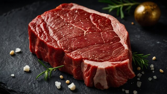 Gourmet Beef Steak Cut Ready for Grilling - Visible Fat