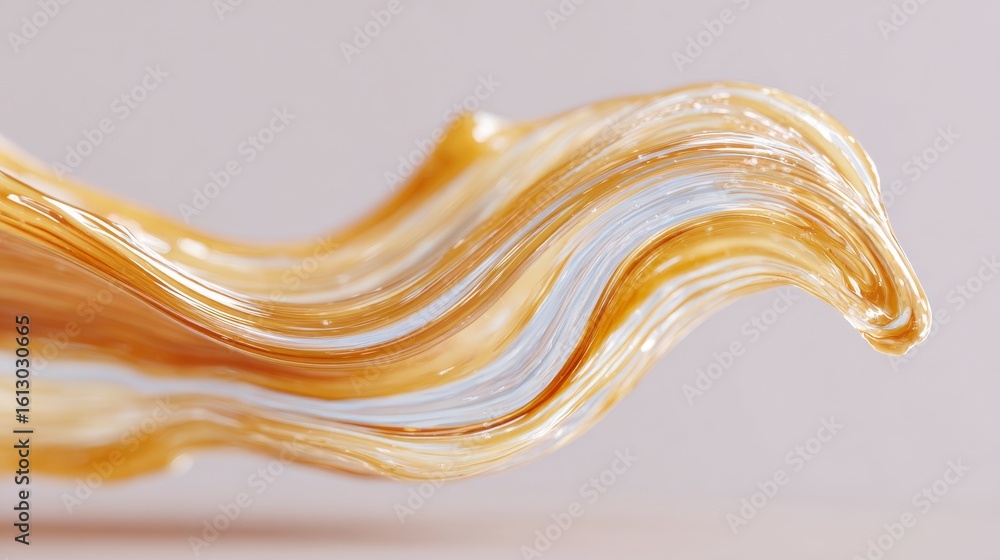 Poster abstract close-up of swirling golden and white liquid texture. artistic representation of fluid dyna
