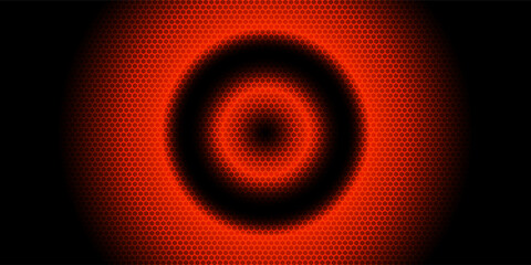 Red Carbon fiber hexagon texture. Metal mesh black steel background. Dark carbon fiber texture.