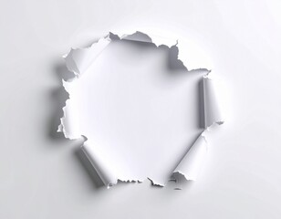 Generated image 破れた紙 白い紙 紙 穴 破れ 破損 紙の破れ 裂け目 デザイン素材 バックグラウンド 背景 クローズアップ 白 ミニマル モノクロ シンプル コピー用スペース コラージュ テクスチャ ビジュアル効果 広告用 破れた背景 ペーパーデザイン 素材 破けた紙 空間演出 紙の質感 白背景 擬似破れ 素材背景 破れ演出 テキストスペース 宣伝素材 白基調 立体感 アート素材