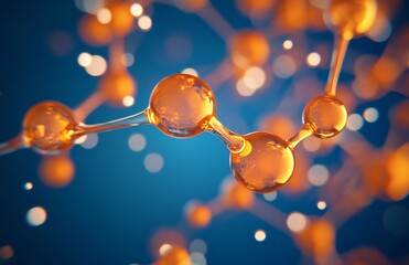 Simplified illustration of single amino acid molecule in graphic design style. Chemistry education graphic art. Atomic structure model for study and research