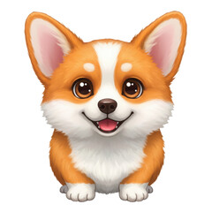 Obraz premium Adorable Pembroke Welsh Corgi puppy with big eyes and happy smile