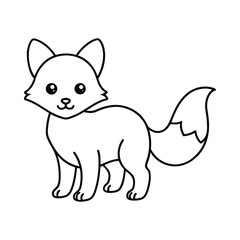  outline illustration cute baby fox cartoon 