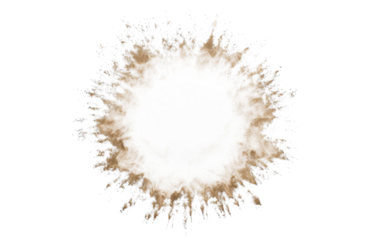A cloud of brown dust on transparent background