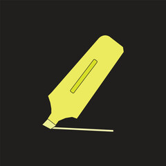 vector illustration of a highlighter, a stationery tool used to highlight text by marking it with translucent and bright colors.