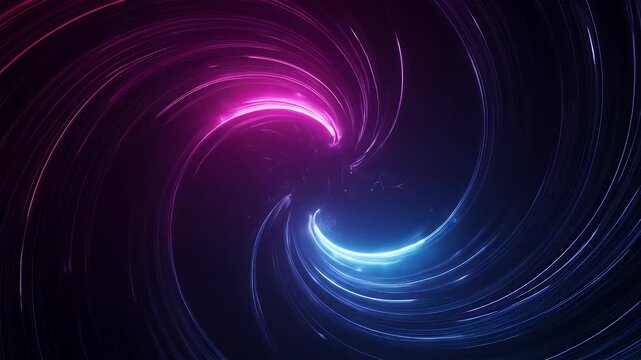 Swirling cosmic energy with magenta and cyan light trails - Powered by Adobe