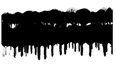 Horizontal thick black dripping silhouette for bold horror art.